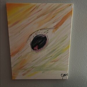 Abstract Canvas Art with Yellow and Green Accents